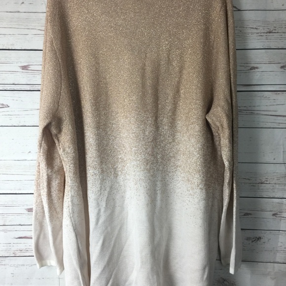 NY Collection Gold Metallic Ombre Sweater - Picture 5 of 7